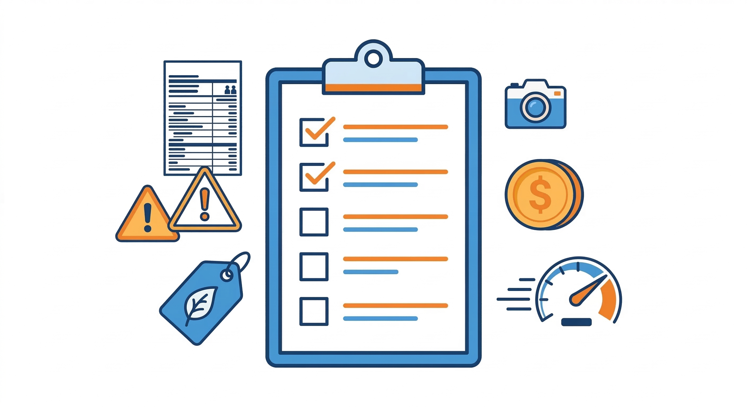 Infographic showing the key evaluation criteria for recipe APIs: data completeness, nutrition accuracy, pricing, documentation quality, and scalability